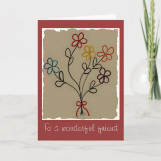 Carte d'anniversaire d'un bouquet arc-en-ciel pour