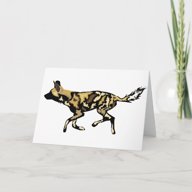 Carte d'anniversaire d'un chien sauvage africain (Devant)