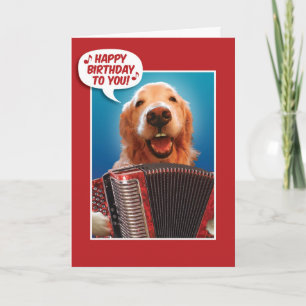 Carte d'anniversaire d'un joueur d'accordion
