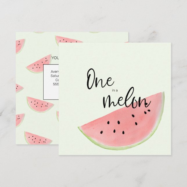 Carte d'anniversaire d'un Melon pour garçon ou fil (Devant / Derrière)