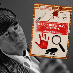 Carte d'anniversaire d'une scène de crime pour dét