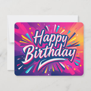 Carte d'anniversaire dynamique joyeuse Colorful Ab