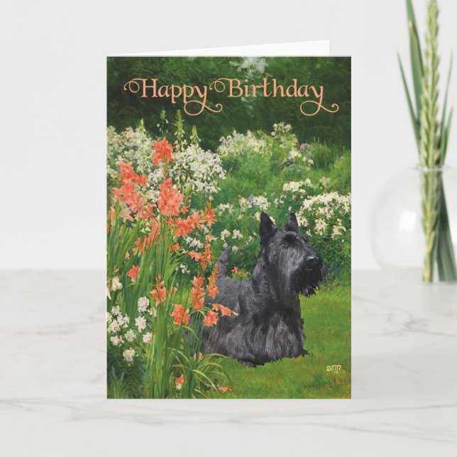 Carte d'anniversaire écossaise Terrier (Devant)
