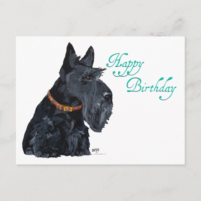 Carte d'anniversaire écossaise Terrier (Devant)