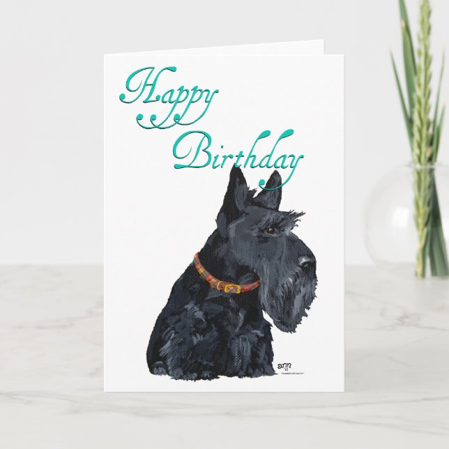Carte d'anniversaire écossaise Terrier (Devant)