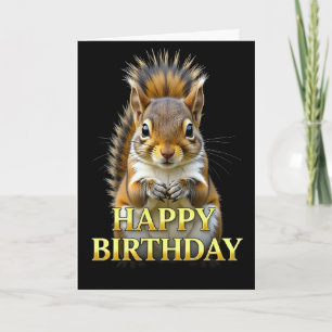 CARTE D'ANNIVERSAIRE ÉCUREUIL GROS PLAN DISTINCTIF