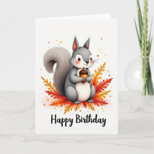 Carte d'anniversaire Écureuil Joyeux