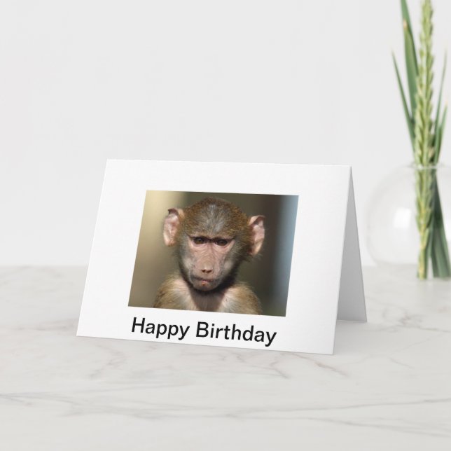 Carte d'anniversaire effrontée de singe - (Devant)
