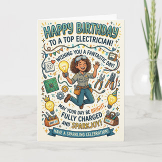 Carte d'anniversaire Électricien