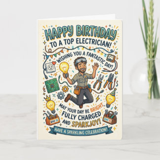 Carte d'anniversaire Électricien
