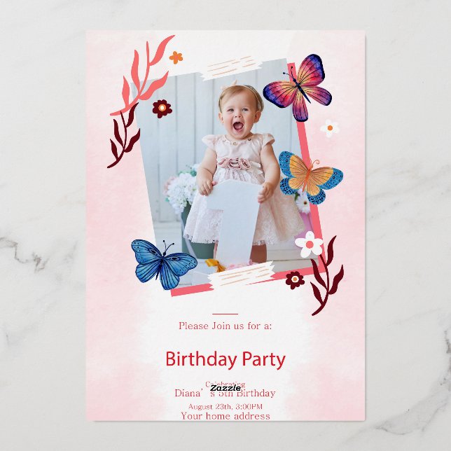 Carte d'anniversaire élégante (Verso)