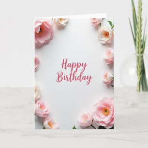 Carte d'anniversaire élégante à l'écriture Pivoine