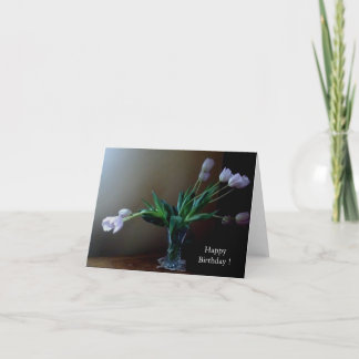 Carte d'anniversaire élégante de tulipe de lavande