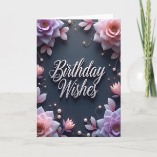 Carte d'anniversaire élégante en argent