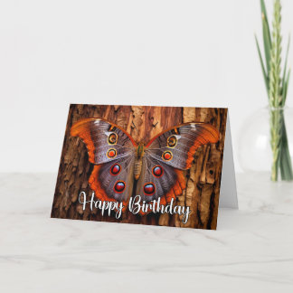 Carte d'anniversaire élégante papillon au repos