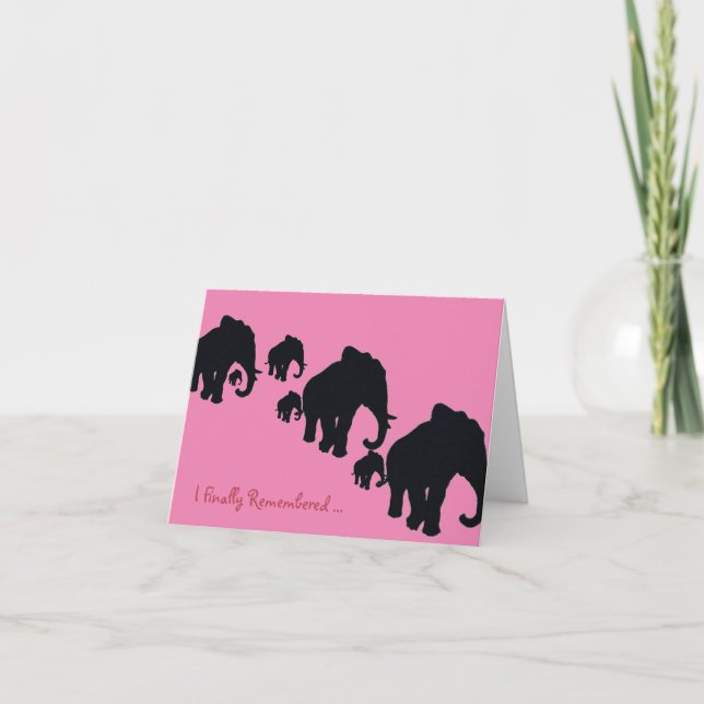Carte d'anniversaire éléphant (Devant)