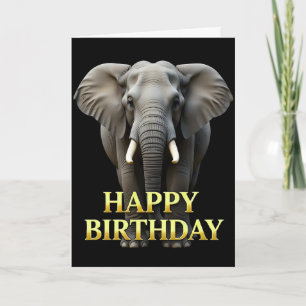 CARTE D'ANNIVERSAIRE ÉLÉPHANT GROS PLAN DISTINCTIF