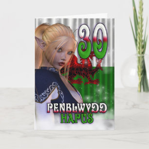Carte d'anniversaire en anglais gallois, Penblwydd
