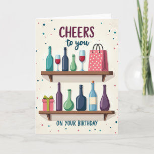 Carte d'anniversaire en bois joyeuse