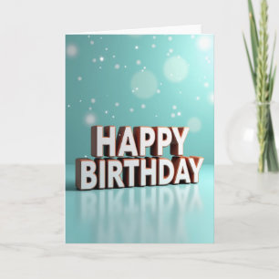 Carte d'anniversaire en bronze 3D