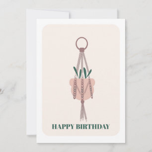 Carte d'anniversaire en macramé pour plante suspen