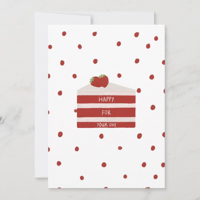 Carte d'anniversaire en velours rouge (Devant)