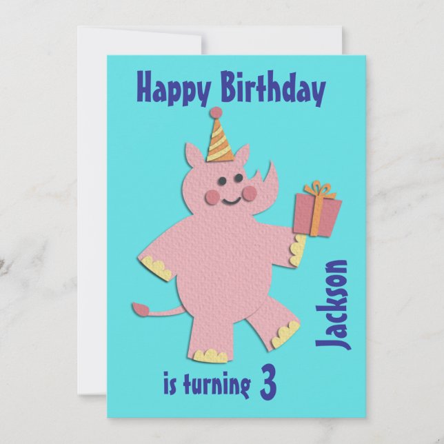 Carte d'anniversaire enfant Animaux Attachants (Devant)