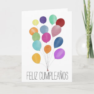 Carte d'anniversaire espagnol bouquet de ballons