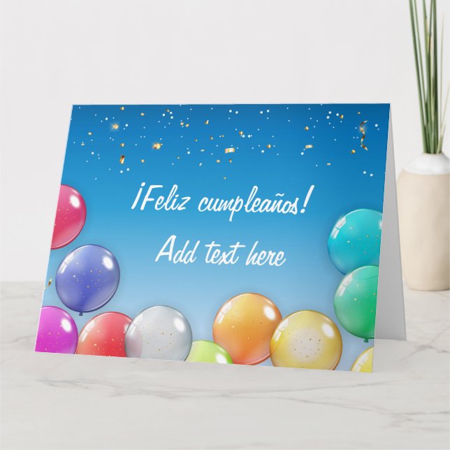 Carte d'anniversaire espagnole ¡Feliz cumpleaños! (Devant)
