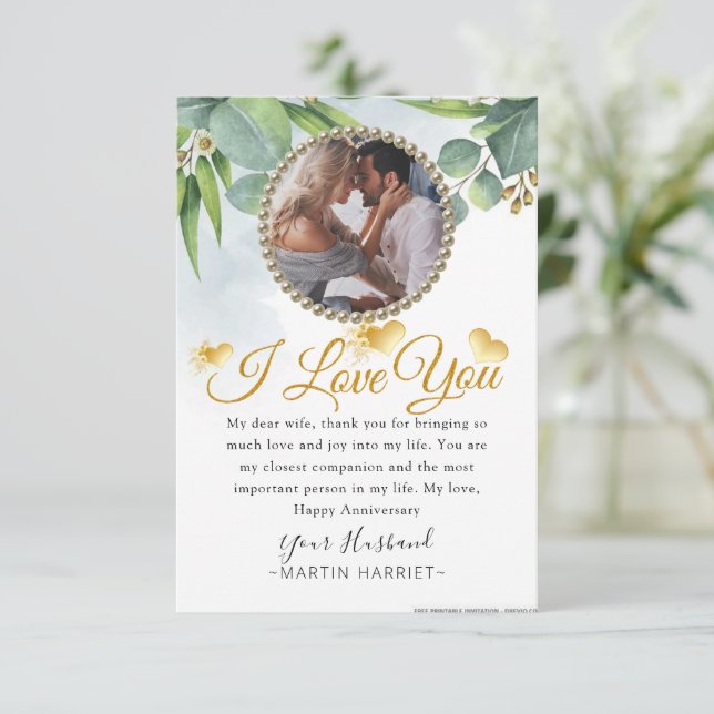 Carte d'anniversaire Eucalyptus Photo Femme (Debout devant)