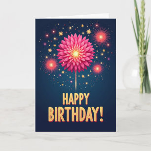 Carte d'anniversaire Explosion Dorée