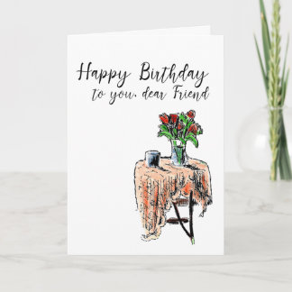 Carte d'anniversaire féminine, carte d'amitié