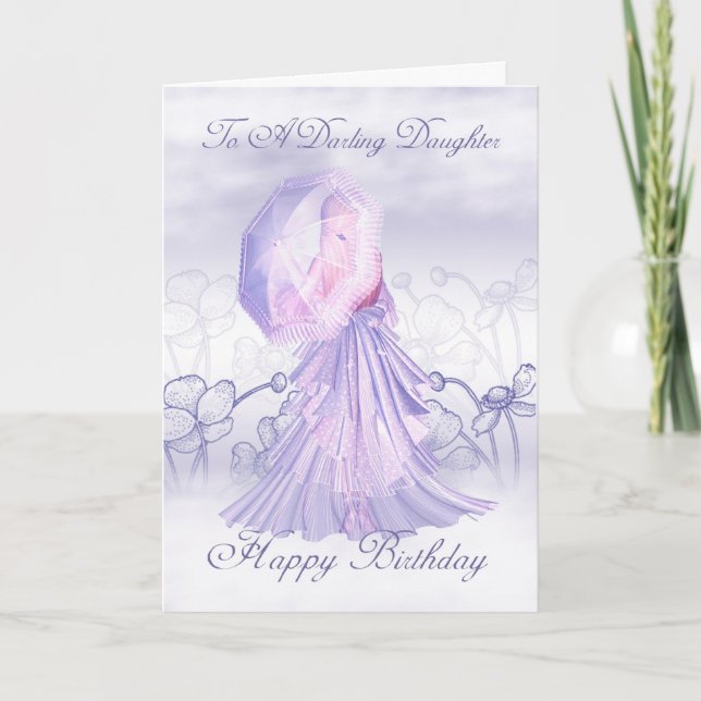 Carte d'anniversaire féminine mignonne fille (Devant)