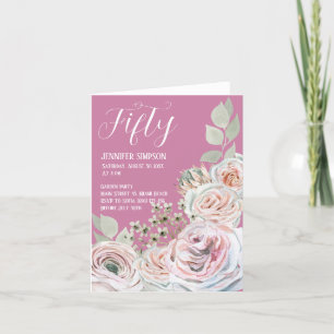 Carte d'anniversaire féminine pliée avec aquarelle