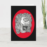 Carte d'anniversaire femme Cyclope rasé