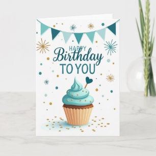 Carte d'anniversaire festive aux paillettes