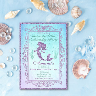 Carte d'anniversaire Fête de la sirène sous la mer