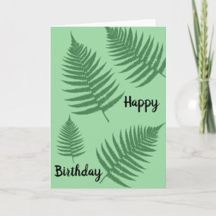 Carte d'anniversaire Feuille Green Fern