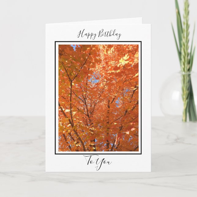 Carte d'anniversaire | Feuilles d'automne (Devant)