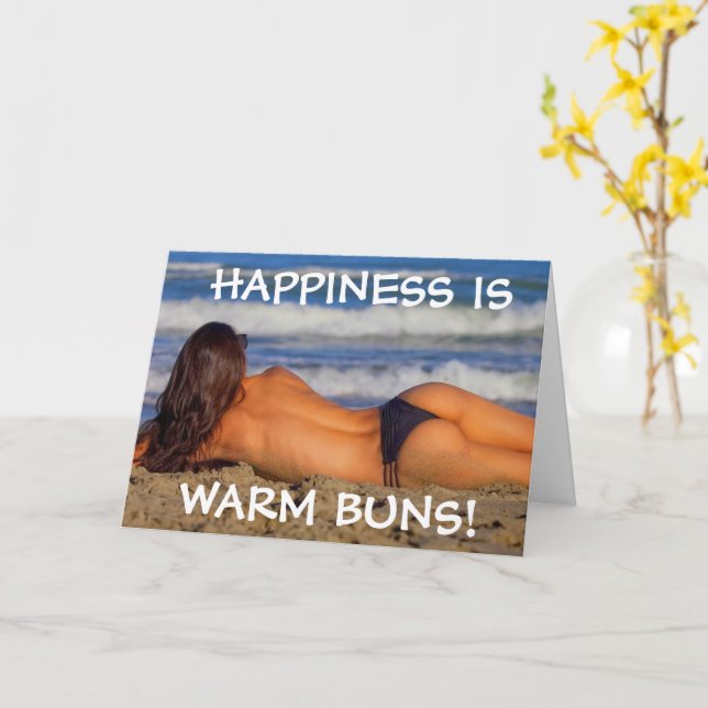 CARTE D'ANNIVERSAIRE FILLE BIKINI DE PLAGE (Fleur jaune)