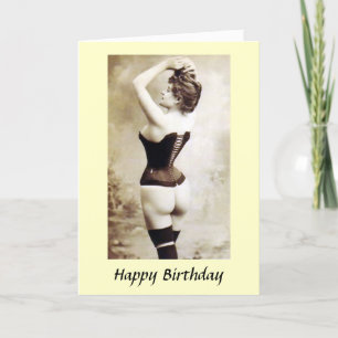 Carte d'anniversaire - Fille en Corsets
