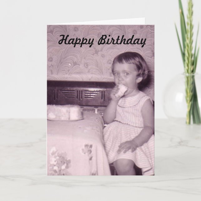Carte d'anniversaire fille photo vintage (Devant)