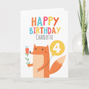 Carte d'anniversaire Filles Fox