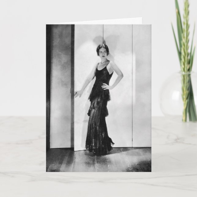 Carte d'anniversaire Flapper Glamor Girl des année (Devant)