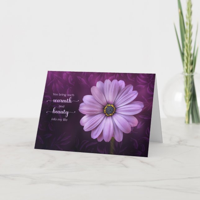 Carte d'anniversaire Fleur de beauté et de chaleur (Devant)