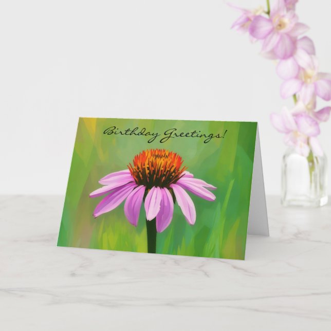 Carte d'anniversaire Fleur marguerite rose vif (Orchidée)