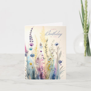 Carte d'anniversaire fleur sauvage Floral