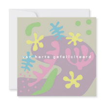carte d'anniversaire fleurs abstraites