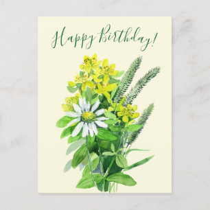 Carte d'anniversaire fleurs sauvages