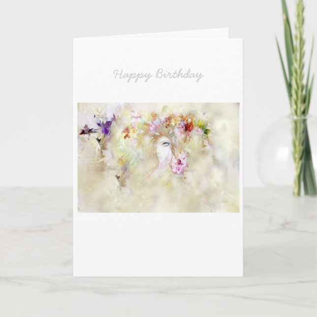 Carte d'anniversaire Floral Angel (Devant)